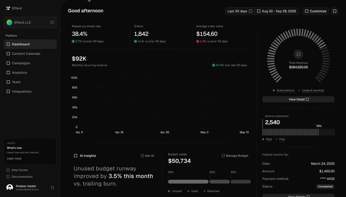 Thumbnail from Efferd's (@efferdco) X post: Built an entire analytics dashboard in 1 prompt with Opus 5.5. Posted the exact prompt in the replie