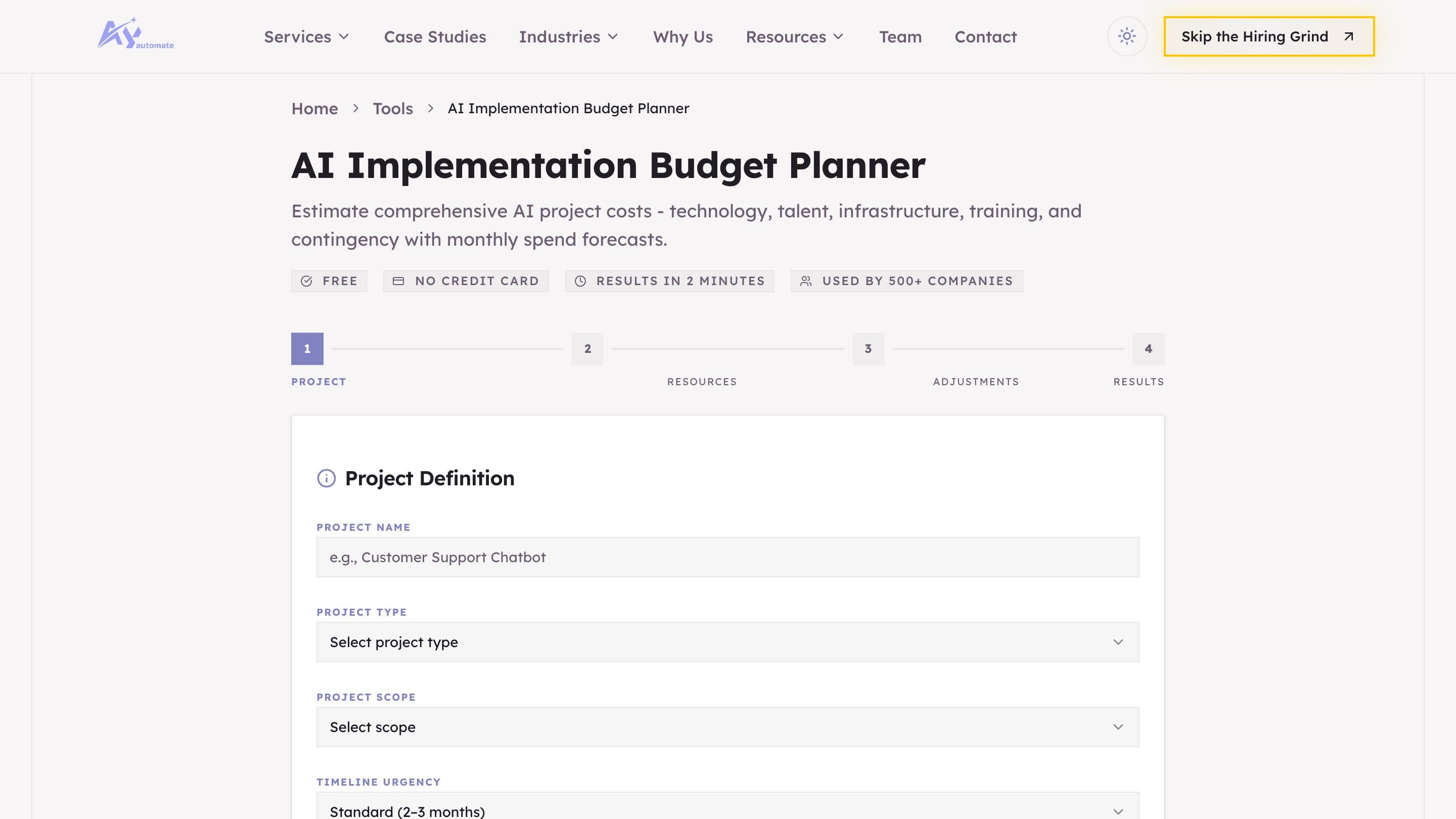 AI Implementation Budget Planner preview