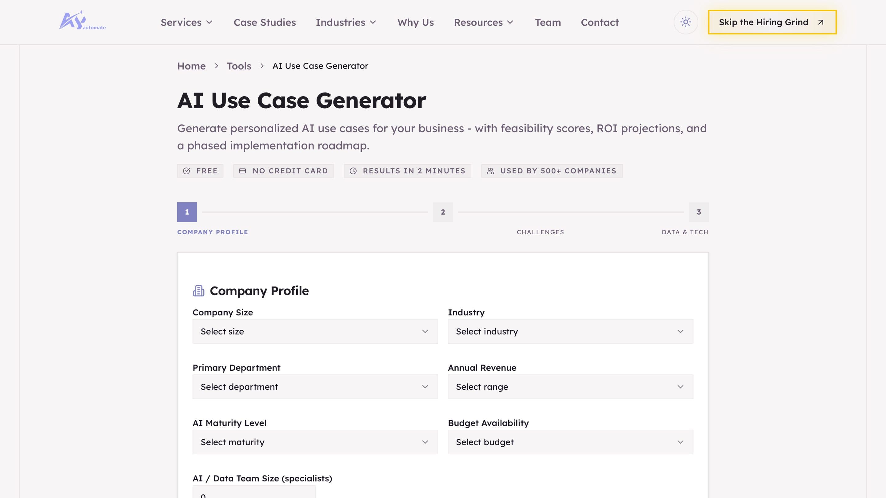 AI Use Case Generator preview