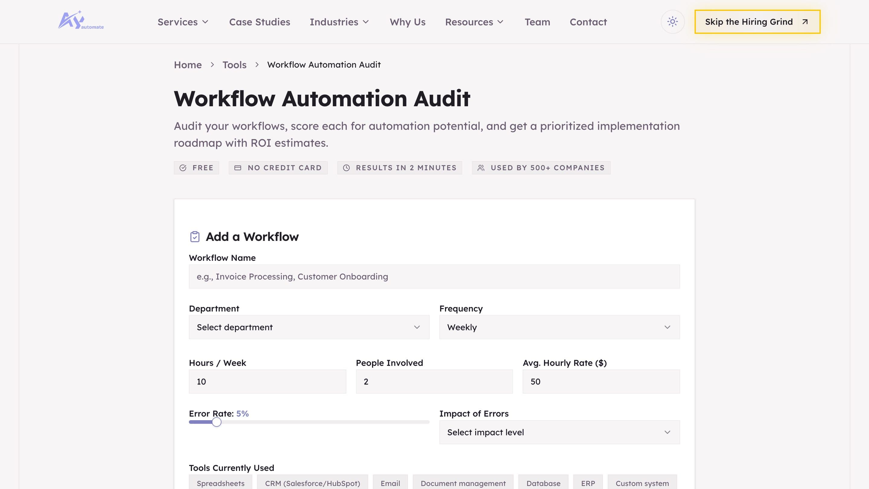 Workflow Automation Audit preview