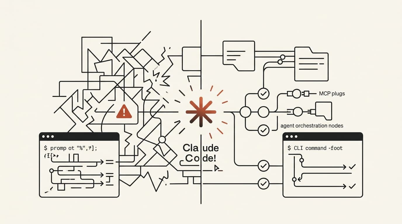 fragile DIY prompt versus a hardened orchestrated Claude Code agent