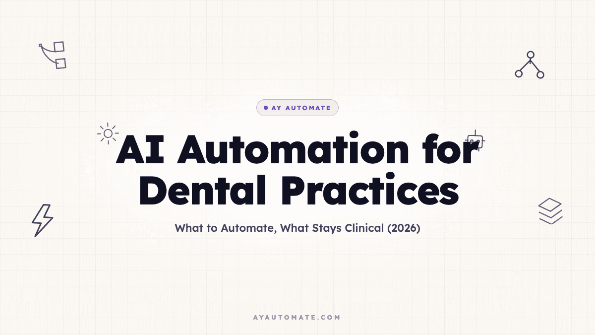 AI Automation for Dental Practices: What to Automate, What Stays Clinical (2026)