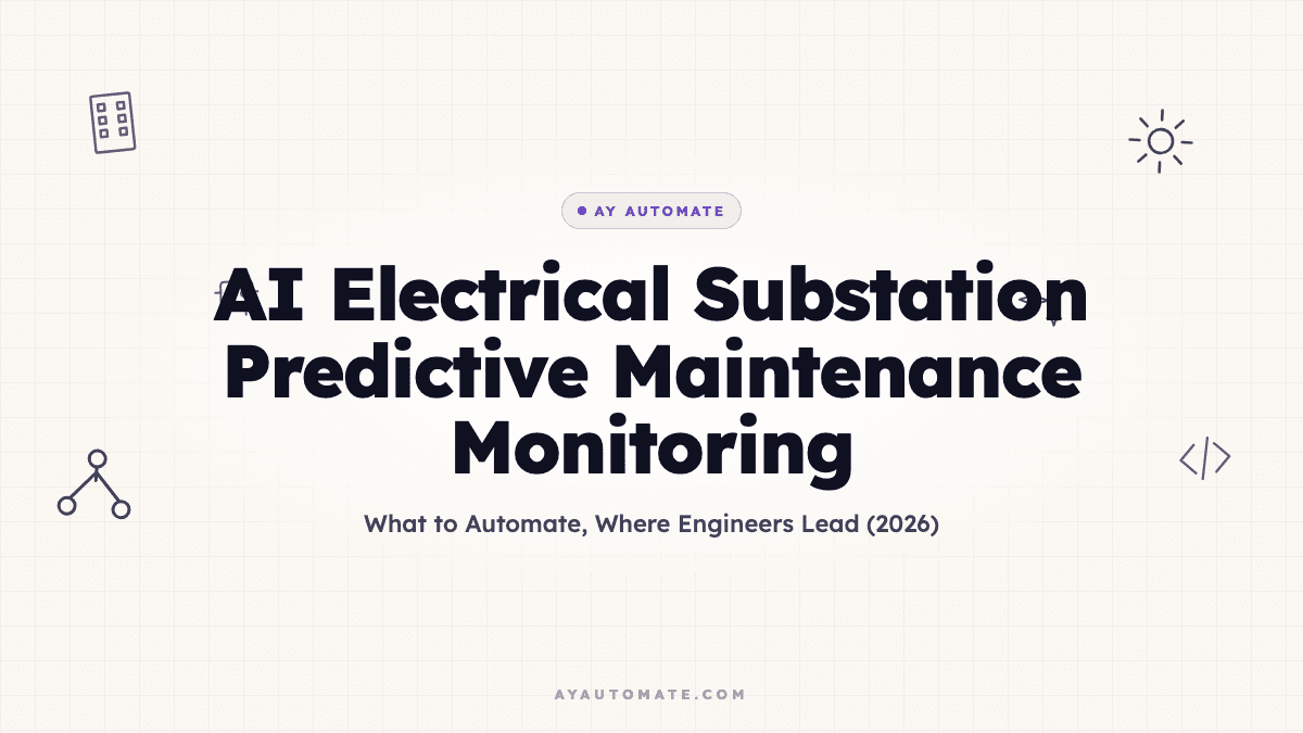 AI Electrical Substation Predictive Maintenance Monitoring: What to Automate, Where Engineers Lead (2026)