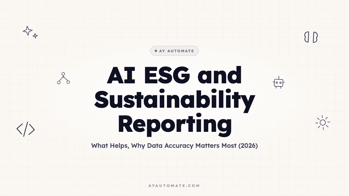 AI ESG and Sustainability Reporting: What Helps, Why Data Accuracy Matters Most (2026)