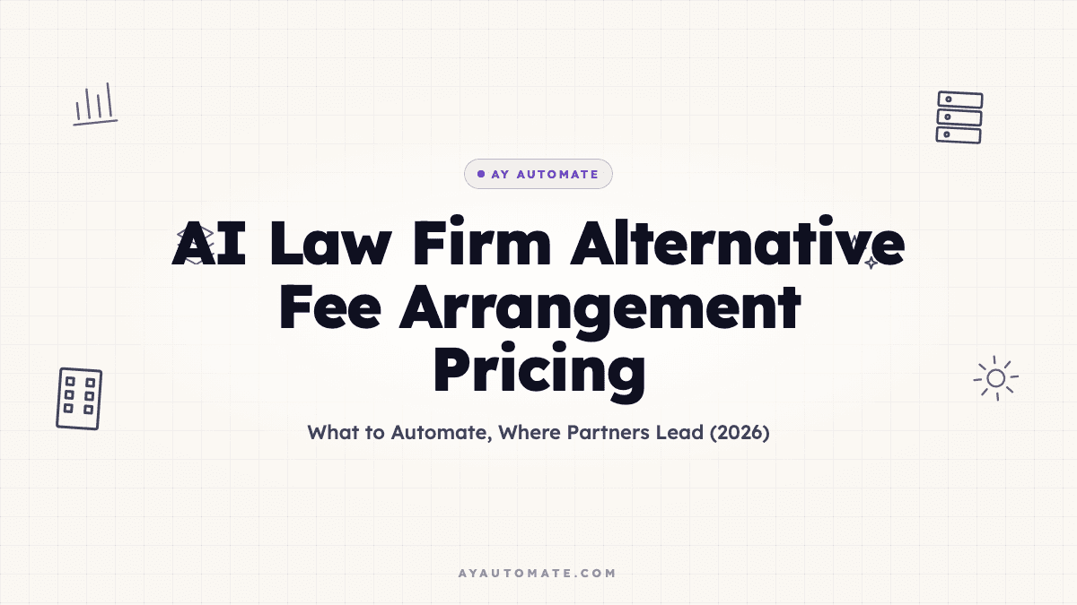 AI Law Firm Alternative Fee Arrangement Pricing: What to Automate, Where Partners Lead (2026)