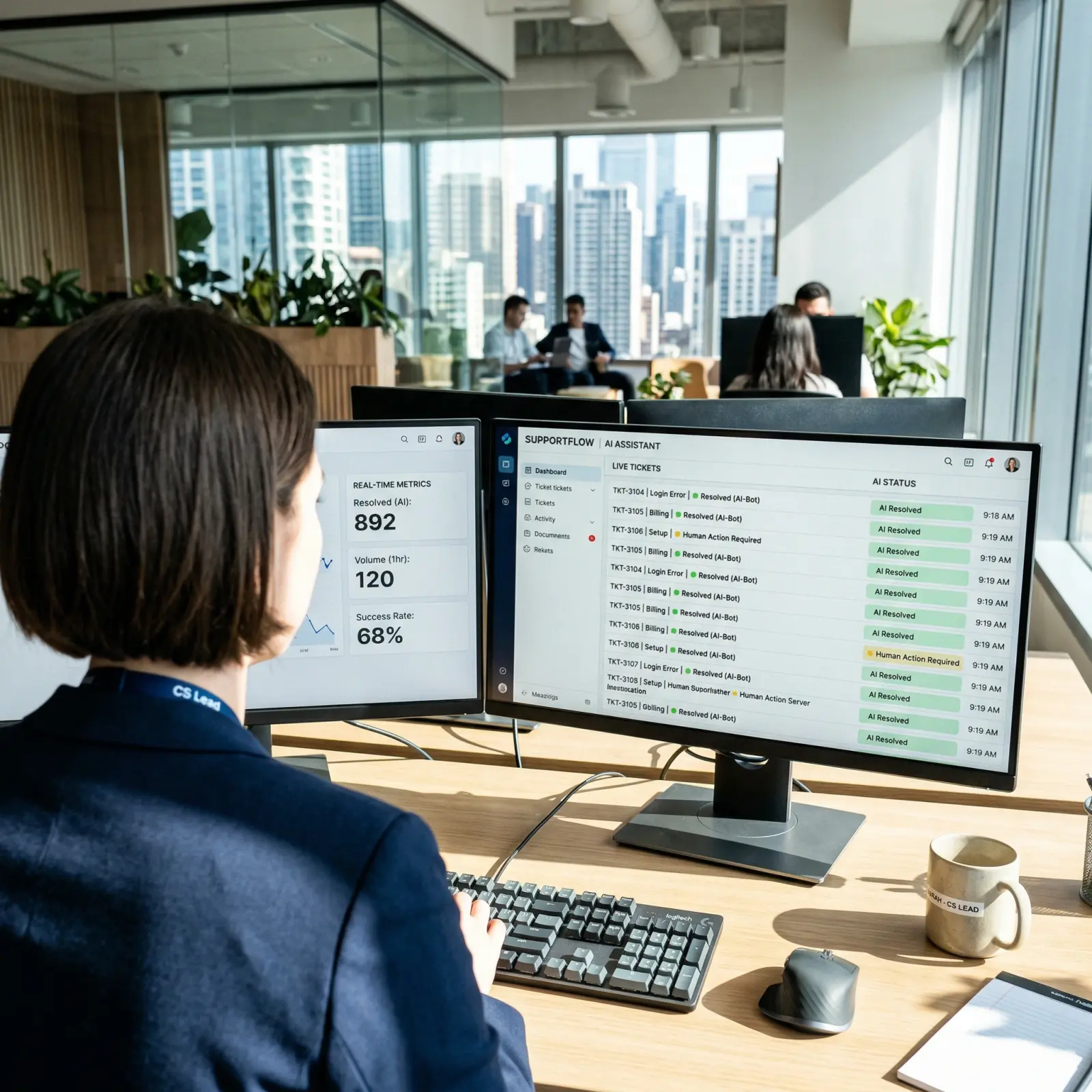 automated customer support agent resolving user tickets instantly