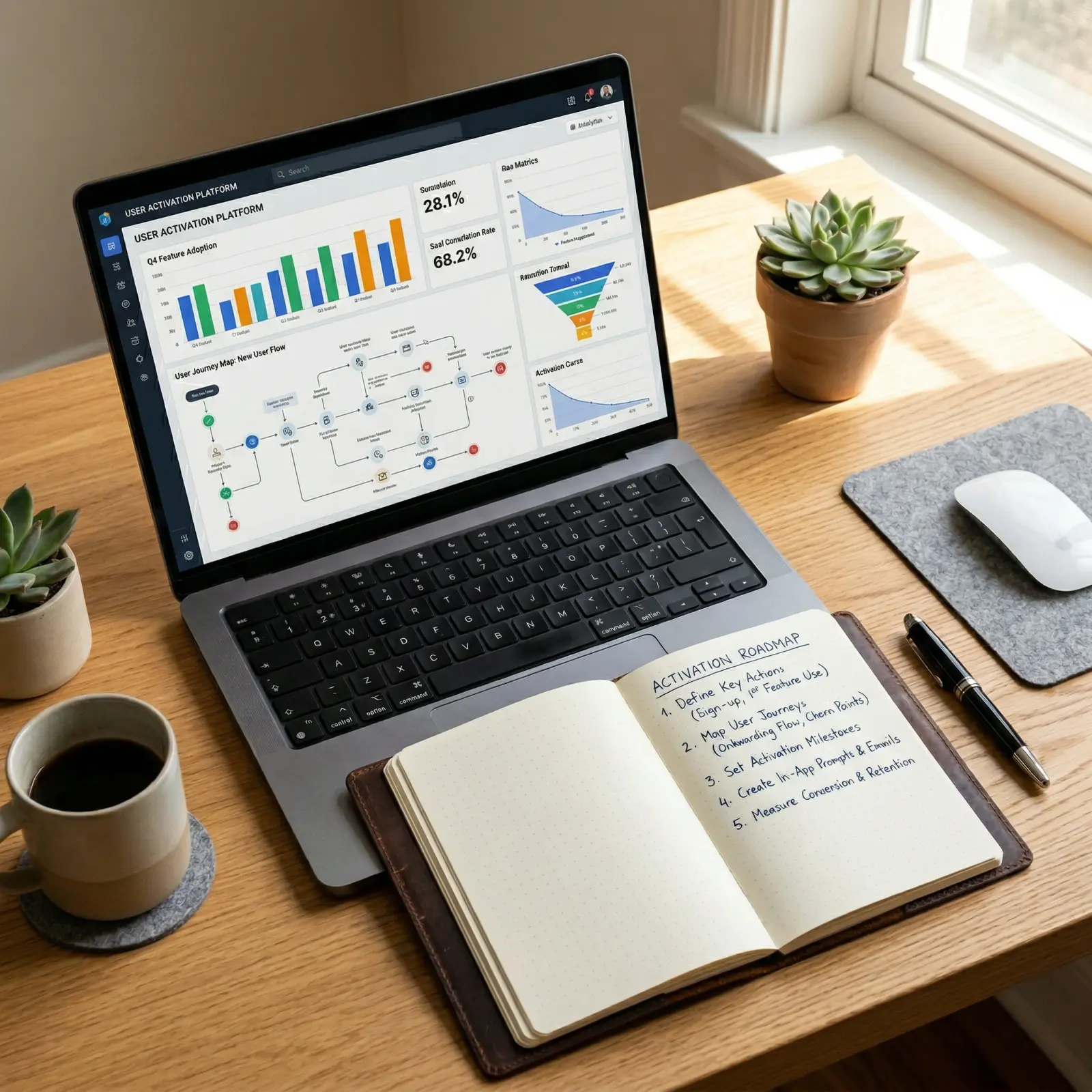 saas analytics platform tracking product adoption and feature usage