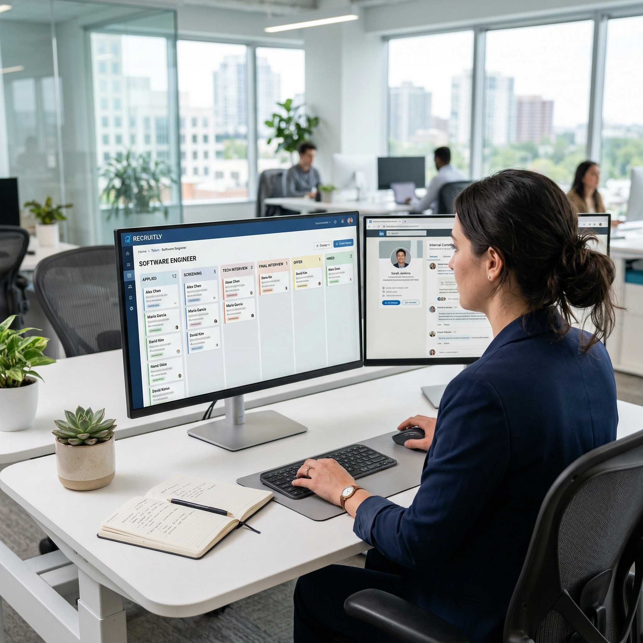 applicant tracking system visual pipeline showing candidate stages